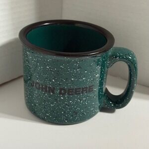 John Deere Coffee Mug‎ Speckled Green Camping Cup Novelty Farmhouse Decor